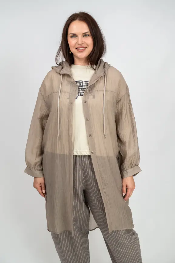 Пыльник рубашка удлиненный 9087 Размер 50-58 фото 2