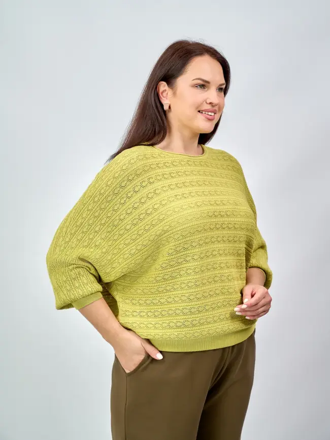 Джемпер "Ажурная вязка"ЭттоПлюс 6767 Размер 54-60 фото 13