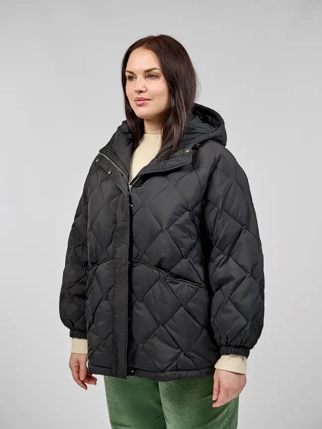 Стеганая куртка с капюшоном 8815 Размер 48-54 фото 17