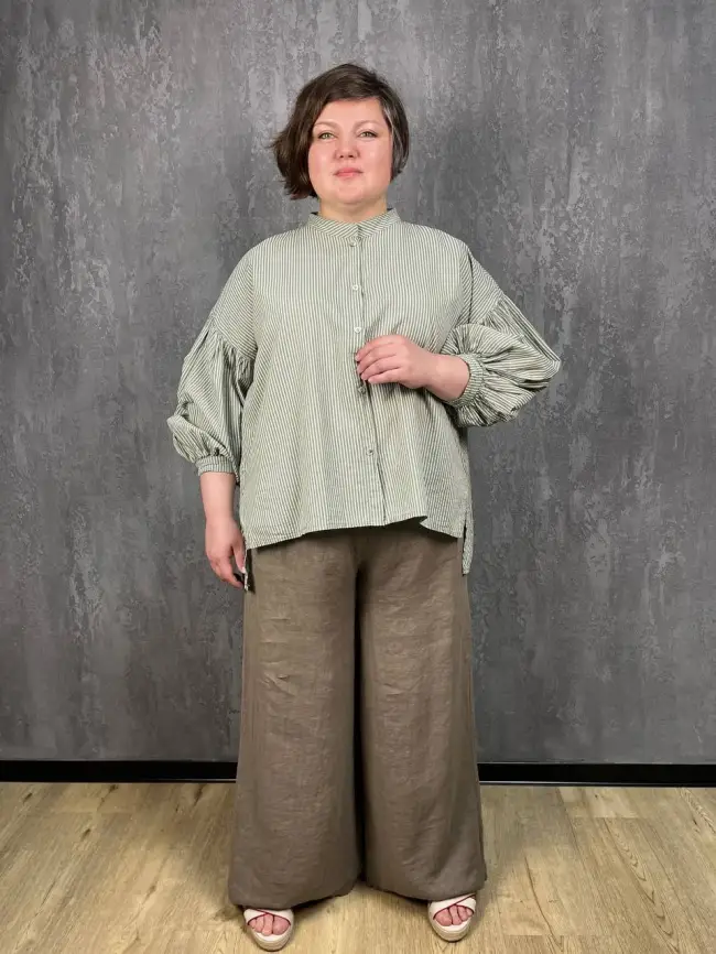 Рубашка фонарик Италия 3160 полоска Размер 52-58 фото 30