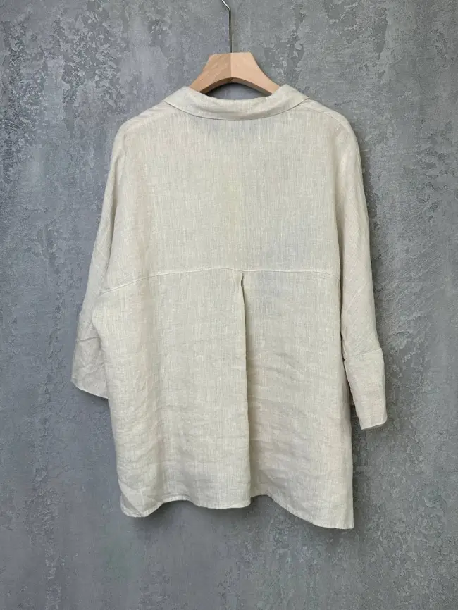 Льняная рубашка с тюльпаном 8342 Размер 50-58 фото 4