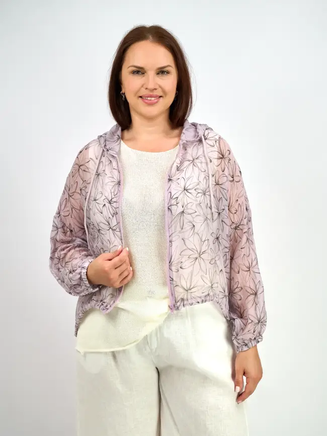 Ветровка-пыльник на молнии 9182 Размер 50-58 фото 4