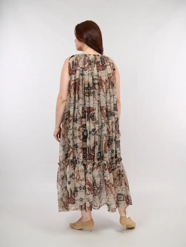 Сарафан летний 1438 Размер 48-56 (шоколад) фото 3