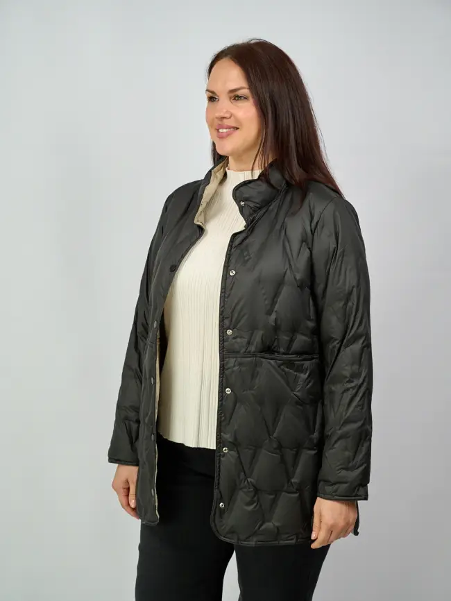 Удлинённая пуховая куртка 90312 Размеры 46-52 фото 21