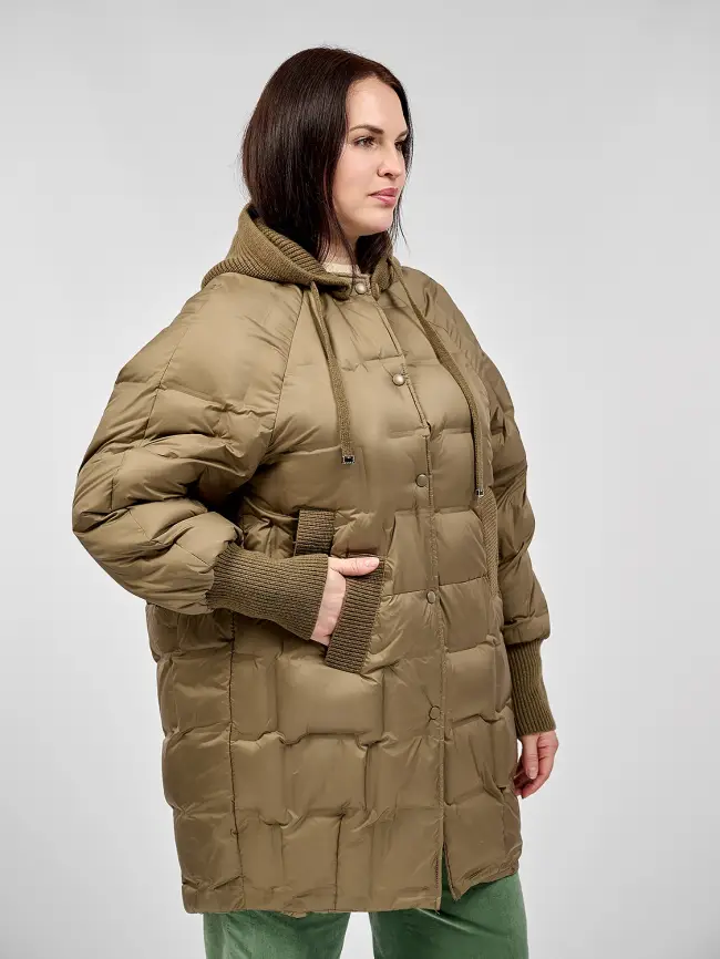 Пуховое пальто 6562 Размер 48-56 фото 46