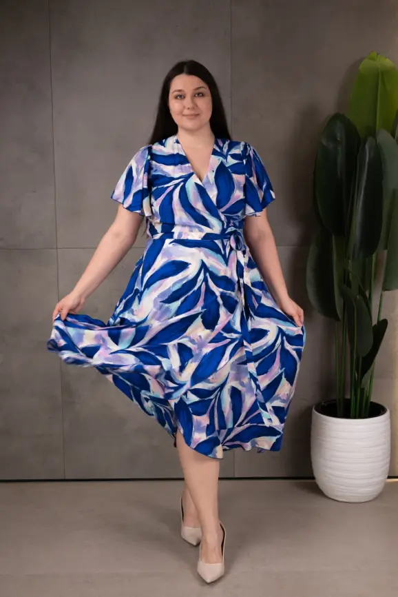 Платье на запахе ЭттоПлюс 044 размеры 48 - 58 фото 44