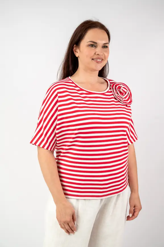 Футболка полоска ЭттоПлюс 33415 Размеры 50-58 фото 7