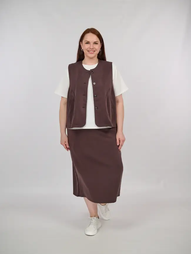 Костюм с юбкой 0012 Размеры 52-58 фото 3