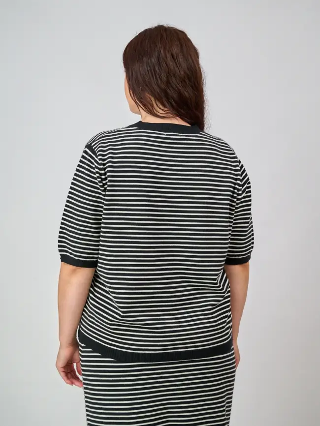 Джемпер в полоску ЭттоПлюс 25412 Размер 50-58 фото 17