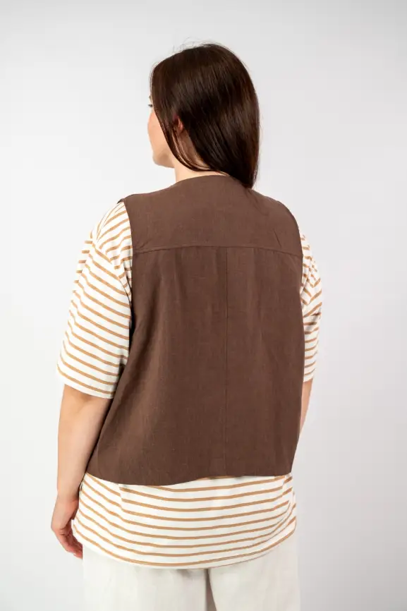 Жилет лен на подкладке 24625 Размер 50-58 фото 12