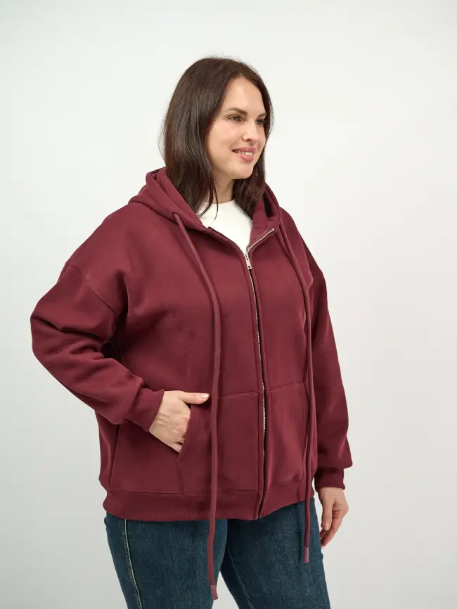 Худи зип утепленное оверсайз 506 Размер 50-58 фото 24