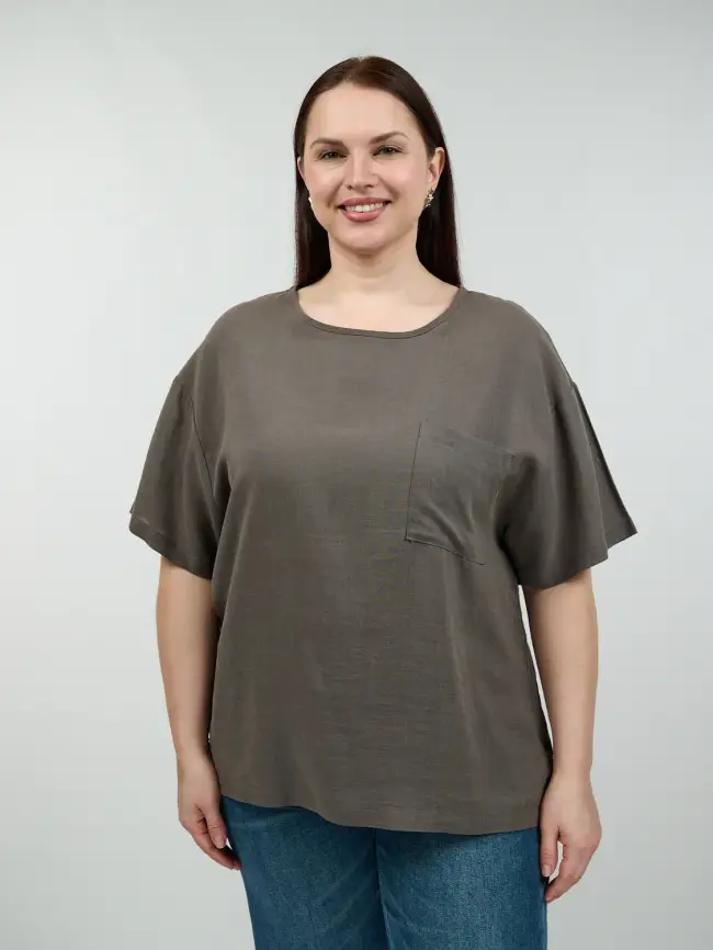 Футболка лен карман 24080 Размер 50-56 фото 18