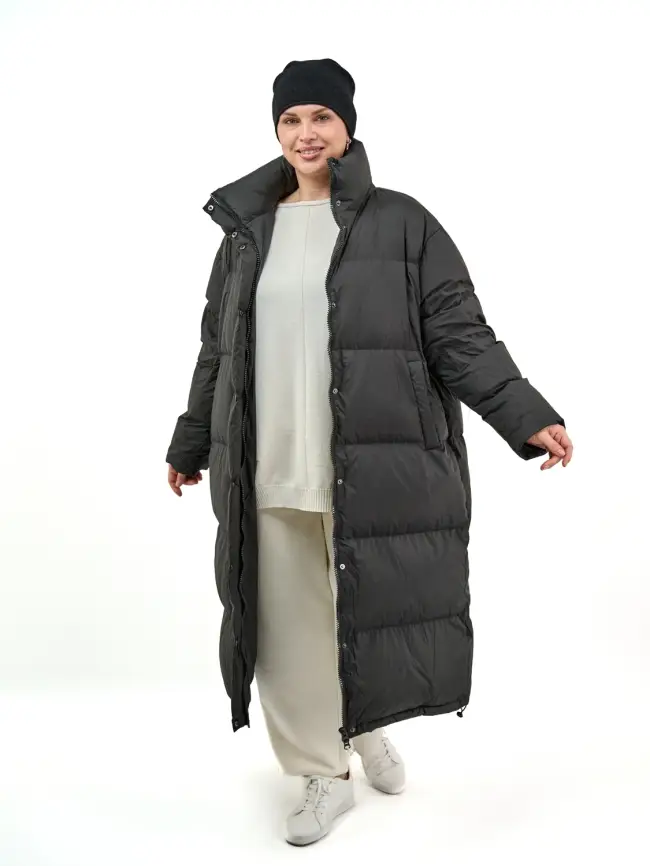 Пуховое пальто 9066 Размер 54-58 фото 3