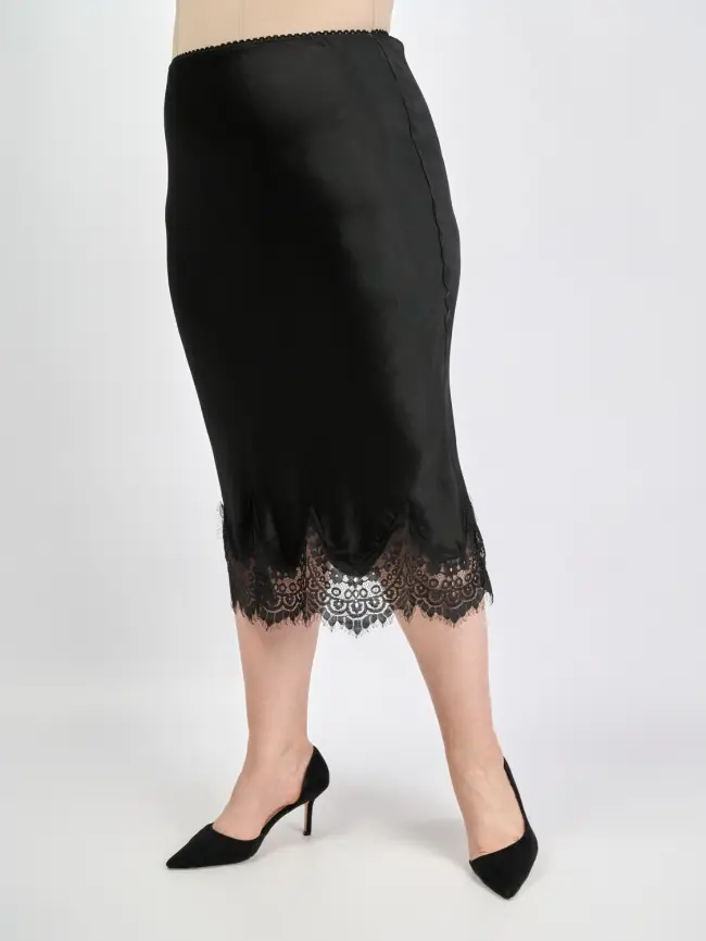 Юбка с кружевом 6292 Италия Размер 46-54 фото 6