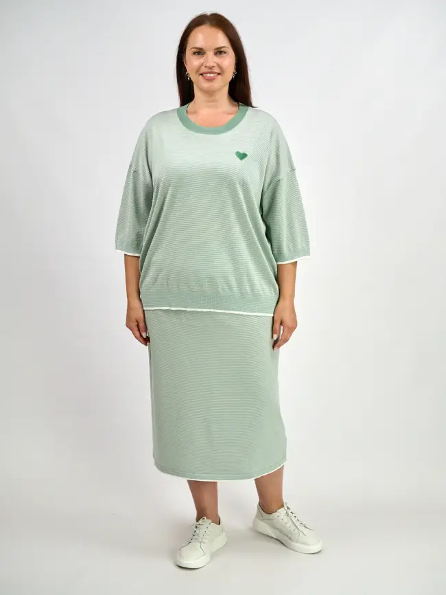 Юбка в полоску ЭттоПлюс 25416 Размер 54-58 фото 4