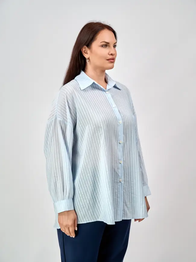 Рубашка в полоску 963 размер 50- 58 фото 13