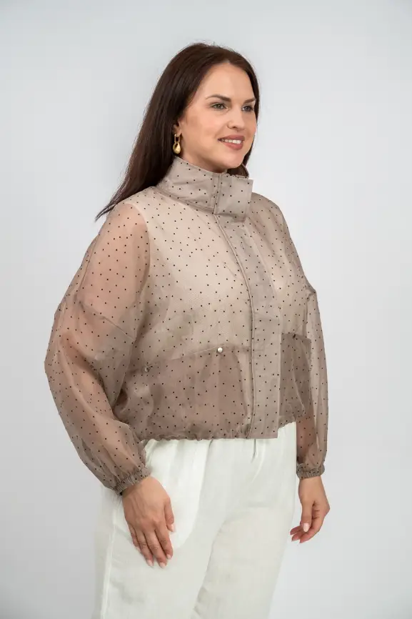 Ветровка-пыльник в горох 6703 Размер 50-58 фото 28