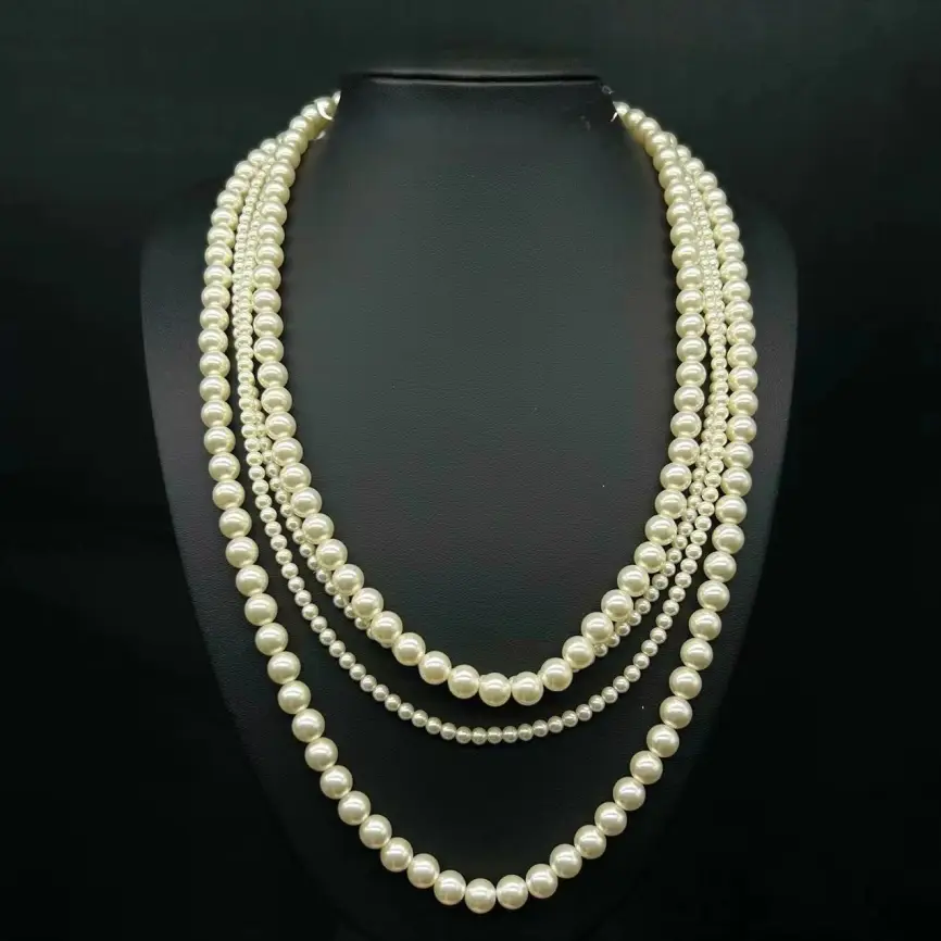 Колье жемчужное многоярусное Б0089 фото 1