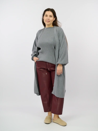 Длинный трикотажный кардиган, размеры 48–58